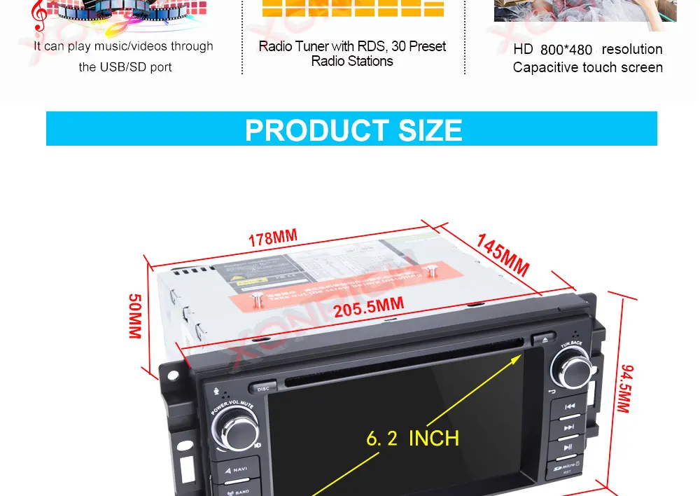 Sale Autoradio 1 Din Android Car Stereo DVD Player For Jeep Grand Cherokee Chrysler 300C Compass Patriot Dodge Sebring GPS Navi 26