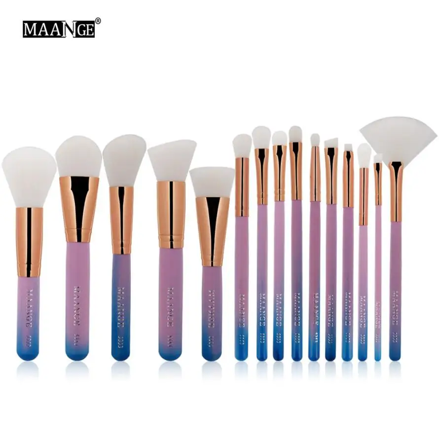 

MAANGE TOP Quality 2018 15pcs Cosmetic Makeup Brush Blusher Eye Shadow Brushes Set Kit pinceles de maquillaje Hot