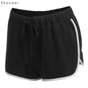 

Ekouaer Women Cotton Pajama Shorts Drawstring Waist Patchwork Casual Sleepwear Short Pant Pajamas Shorts Loose Lounge Home Cloth