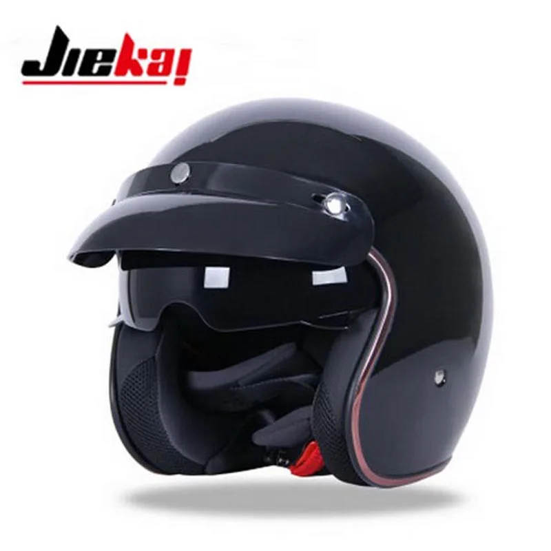 Винтажный мотоциклетный шлем DOT JIEKAI JK510 3/4 мотоциклетные шлемы с открытым лицом