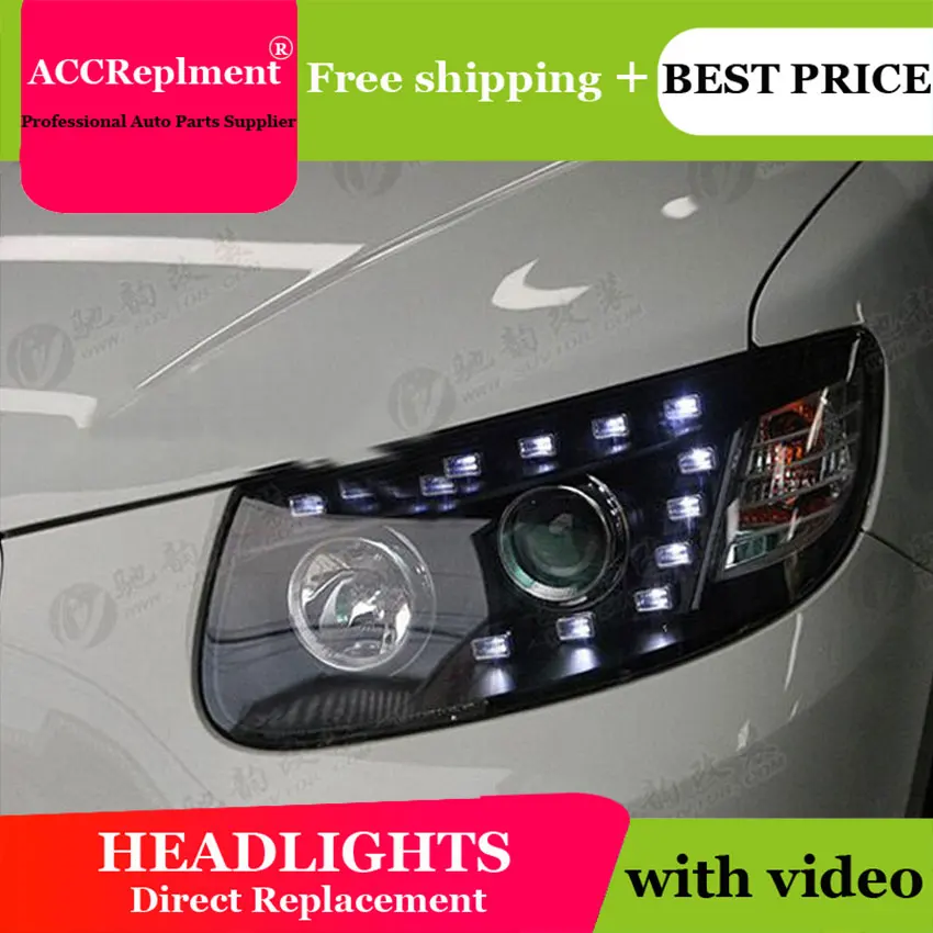Авто. PRO 2006 2012 для Hyundai IX45 фары Santafe светодиодный DRL Противотуманные ксеноновые