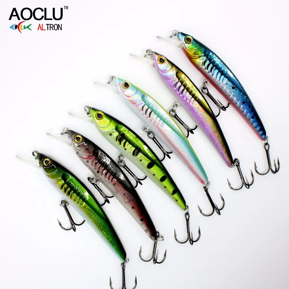 

2018 AOCLU 6 pcs/lot wobblers Jerkbait 80mm 7g Hard Bait Minnow Crank fishing lure VMC hooks 6 colors LURE tackle free shipping