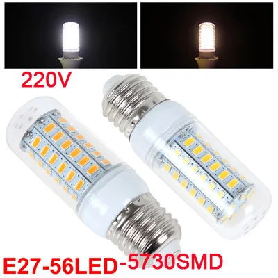 Горячая Распродажа Светодиодная лампа E27 9 Вт 56x5730SMD высокой яркости угол свечения