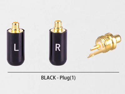 20 шт/10 пар любителей Джек L/R MMCX черные/Серебристые наушники контактный разъем для Shure ED5 SE535 Позолоченный разъем - Цвет: Black - Plug(1)