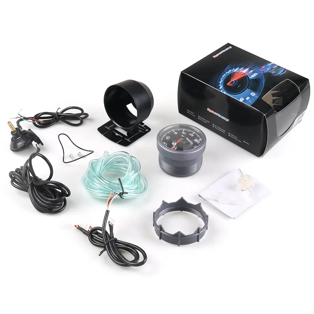 Dynoracing-60mmターボブーストゲージ,琥珀色/白色led,30〜30