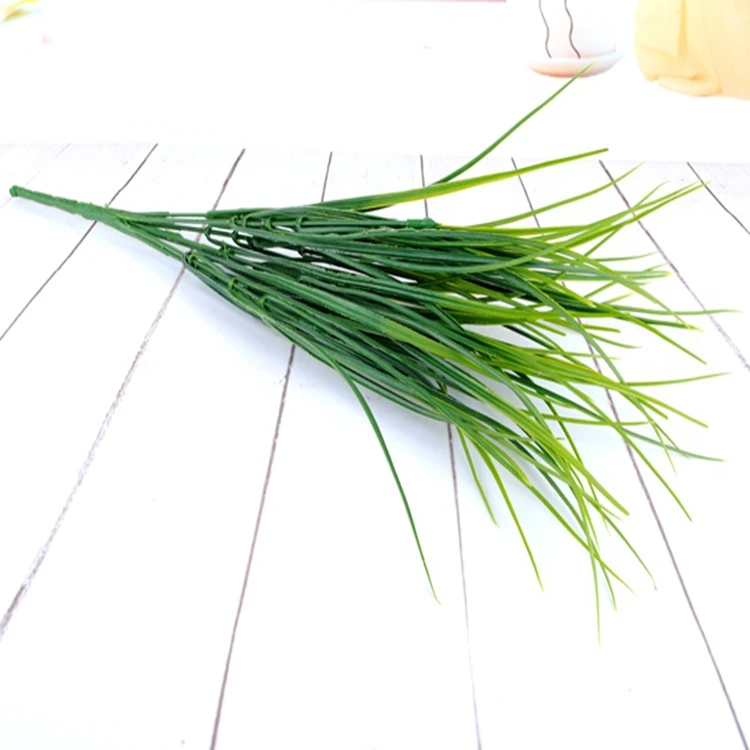 Lucky Green grass Leaf Artificial Grass Plants Length Silk Leaves Home