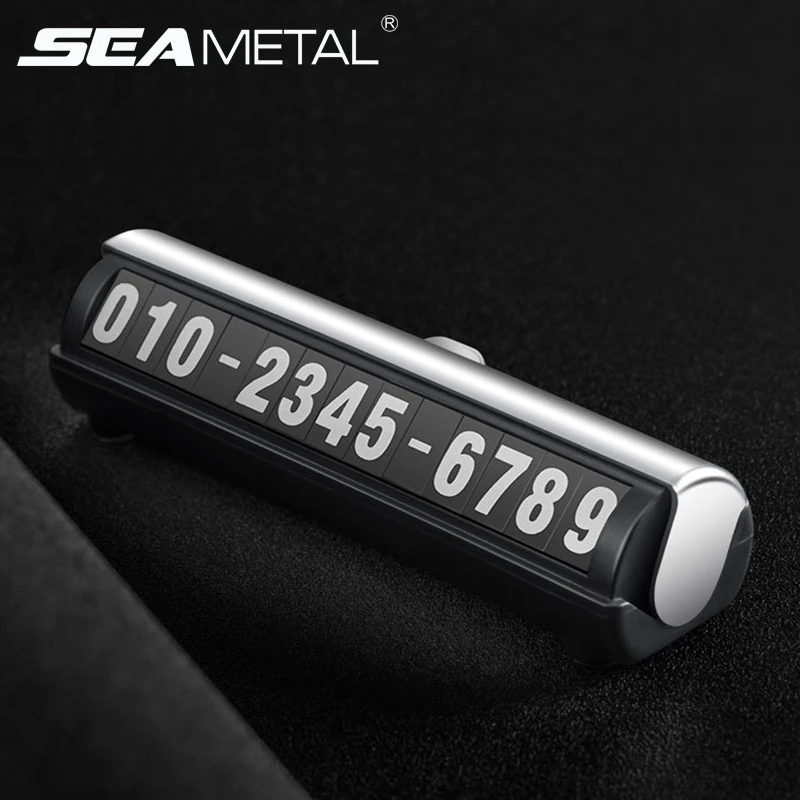 

Luminous Parking Number Plate Hidden Phone Number Temporary 3D Mobile Card Auto Rotary Creative Plates Car-styling Accessories