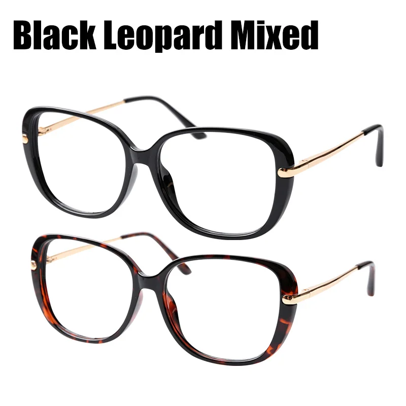 SOOLALA анти-синий светильник, блокирующие очки, весенние шарнирные мужские и женские очки для компьютерных игр, оптические очки, оправа для очков - Цвет оправы: Black Leopard Mix