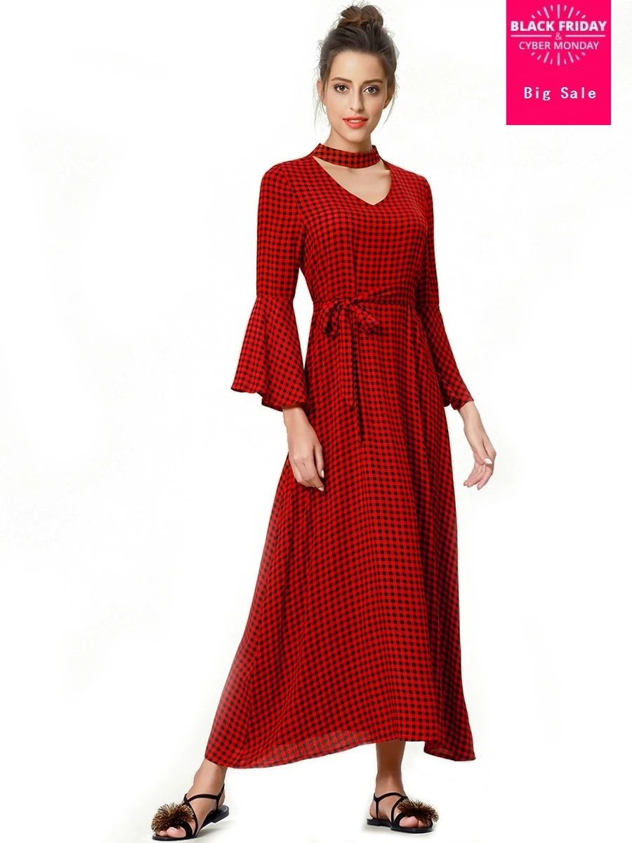 

Женское богемное платье с поясом, длинное платье с v-образным вырезом и вышивкой, модель wj2747