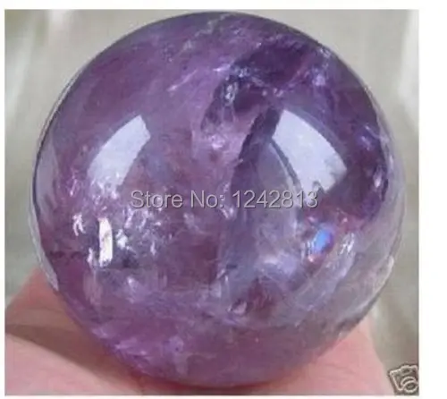 

RARE 100% NATURAL AMETHYST QUARTZ CRYSTAL SPHERE HEALING BALL 55-60mm+ STAND