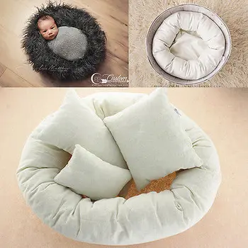 

4Pcs Newborn Photography Props Cycle Ring Round Shape Pillow Baby Photo Prop Backdrop Basket Stuffer atrezzo fotos