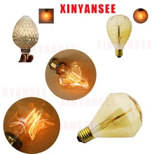 В форме лампы E27 основание 40 W 220 V электрическая лампочка эдисона Винтаж Стиль Вольфрамовая проволока лампочки фестиваль Романтический ампул декоративные огни