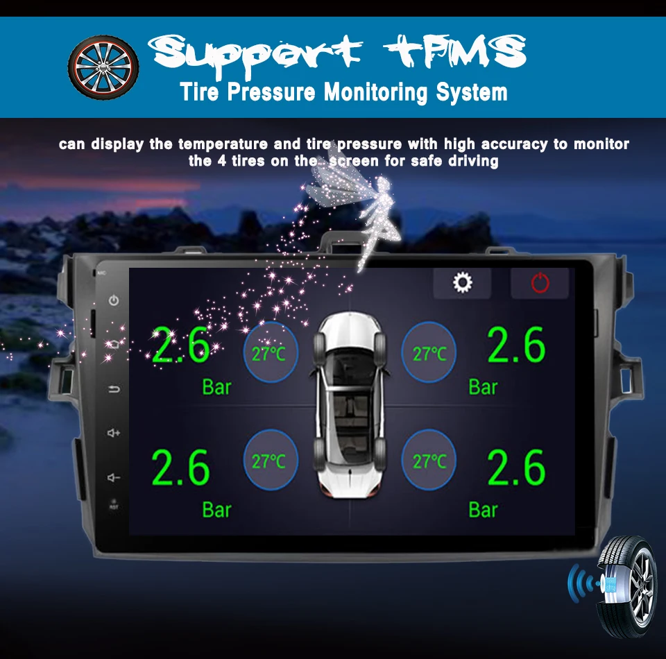 Top For Toyota corolla 2007+ android 9.0 8core car gps glonass navigation audio video a/v with 3/4g bluetooth wifi CarPlay headunit 4