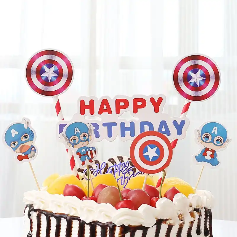 Captain America Shield Cake Topper Birthday Avengers Super Hero