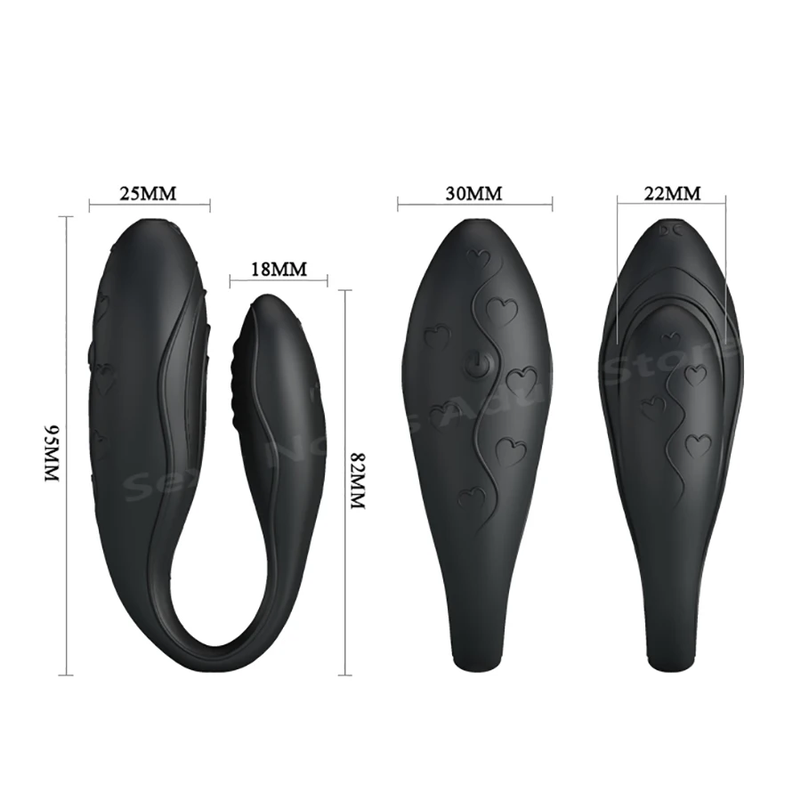 New Couples Black Vibrator Silicone C Type G Spot Stimulator Wireless Remote Control 3Speed Plus 30 Mode We Vibe 4 Adult Sex Toy