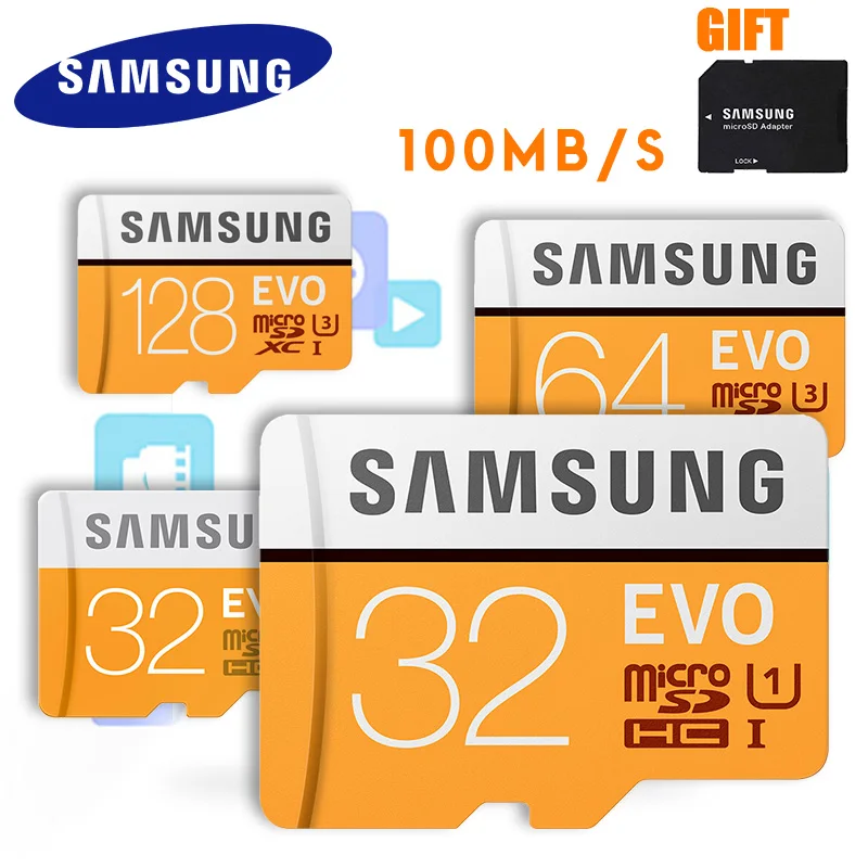 SAMSUNG New U3 Micro SD 256GB/128GB/64GB SDXC U1 32GB/16GB SDHC Class10