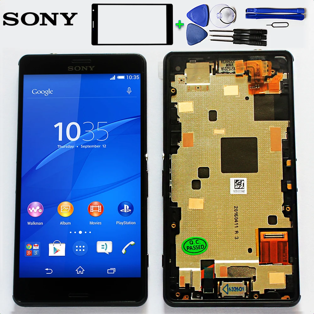 

Sony 4.6 inch LCD display For Sony Xperia Z3 compact D5803 D5833 Digitizer Sensor Z3 mini Assembly Frame with Free Tools