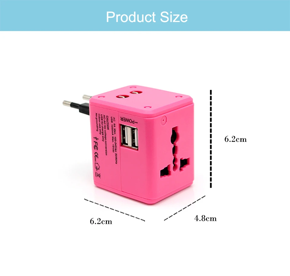  International Universal Travel Converter Fast Charge Plug Socket For USAUUKEUCN Dual USB Charging Electrical Power plug (6)