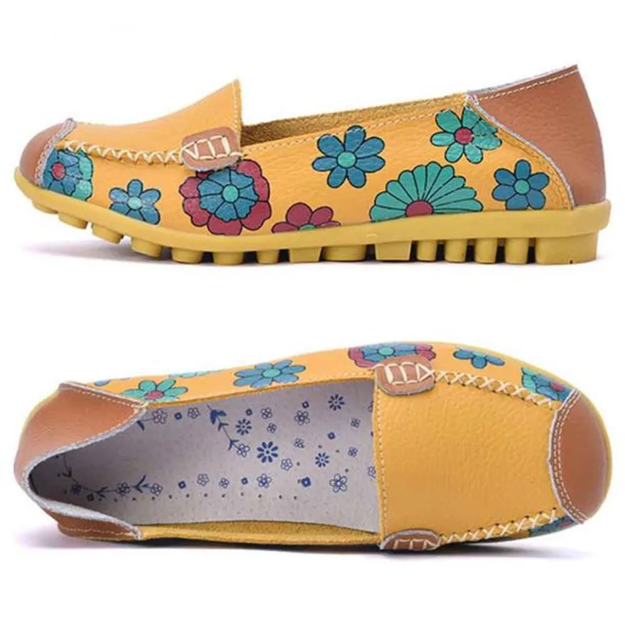 Zapatos Mujer/Новая женская кожаная обувь лоферы мягкая повседневная на плоской