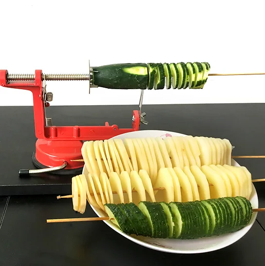 Manual Stainless Steel Sweet Potatoes Machine Potato Slicer Potato Spiral Cutter DIY Potato Chips For Kitchen Tool