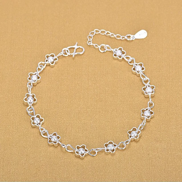 TJP Top Quality 925 Silver Bracelets For Girl Party Jewelry Latest