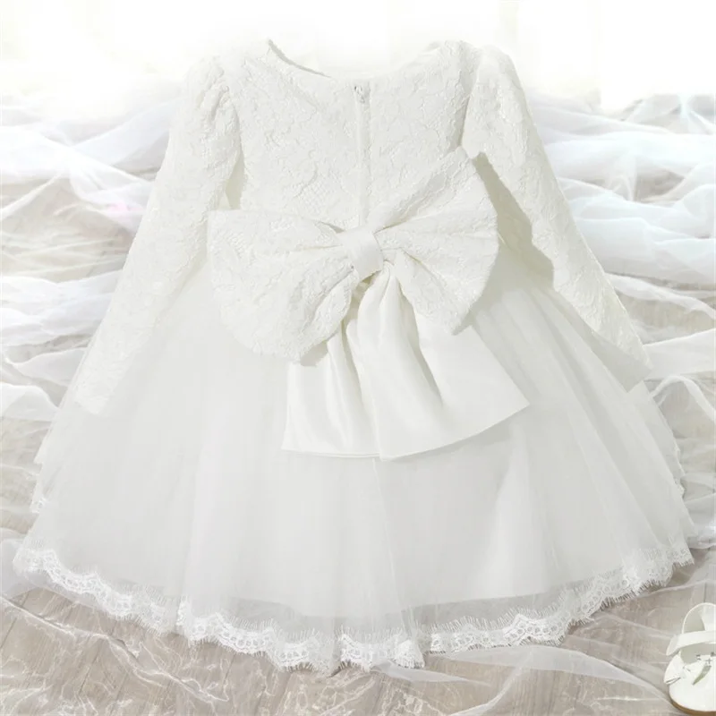 

My Baby 1st First Birthday Dresses for Girls Christening Baptism Pink Princess Tutu Formal Dress Ball Gown Toddler Vestido 0 2T