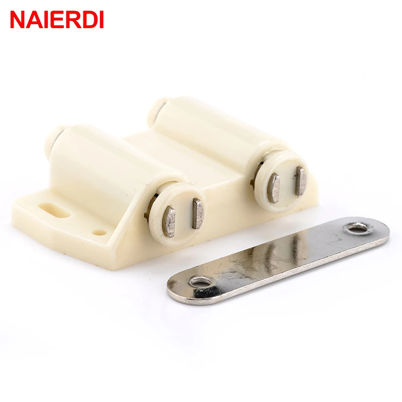 NAIERDI Double Magnetic Cabinet Catch Kitchen Door Stopper Drawer Soft Close 