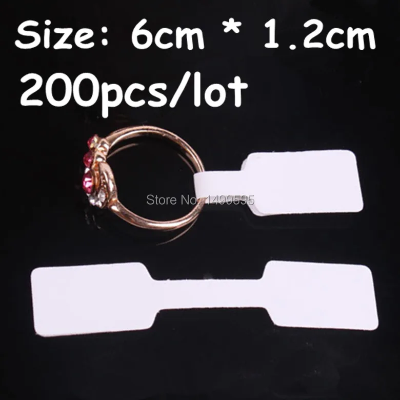 

Wholesale 200pcs Jewelry Cards, 1.2x6cm White Paper Price Tag Labels Pricing Tags Ring Sticker Ring Hangtag