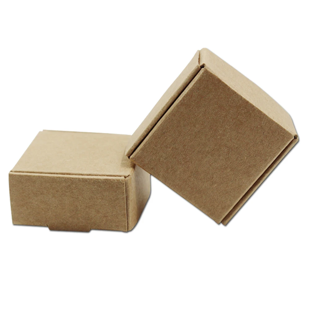 150 шт квадратная коричневая крафт-бумага подарочная картонная коробка для упаковки пустые Поделки Сделай сам для торта конфет мыло ручной работы маленький 22 размер