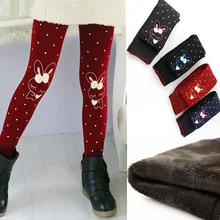 Зимняя одежда наивысшего качества; коллекция года; зимние леггинсы для девочек; теплые детские штаны из плотного флиса с принтом; детские леггинсы с эластичной резинкой на талии для девочек