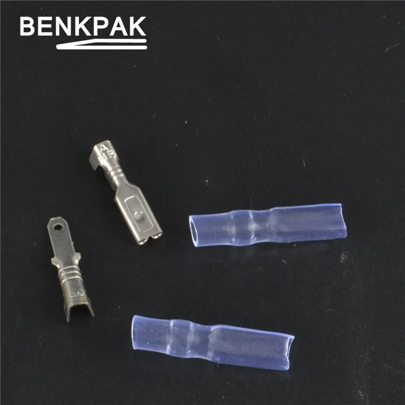

200pcs 2.8mm Crimp Terminal 50 Female Spade Connector + 50 Male Spade Connector+ 100 Case