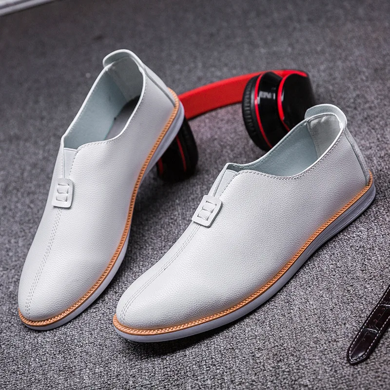 

Men shoes 2018 fashion convenient elastic band white loafers shoes for men tenis feminino casual platform shoes sneakers men