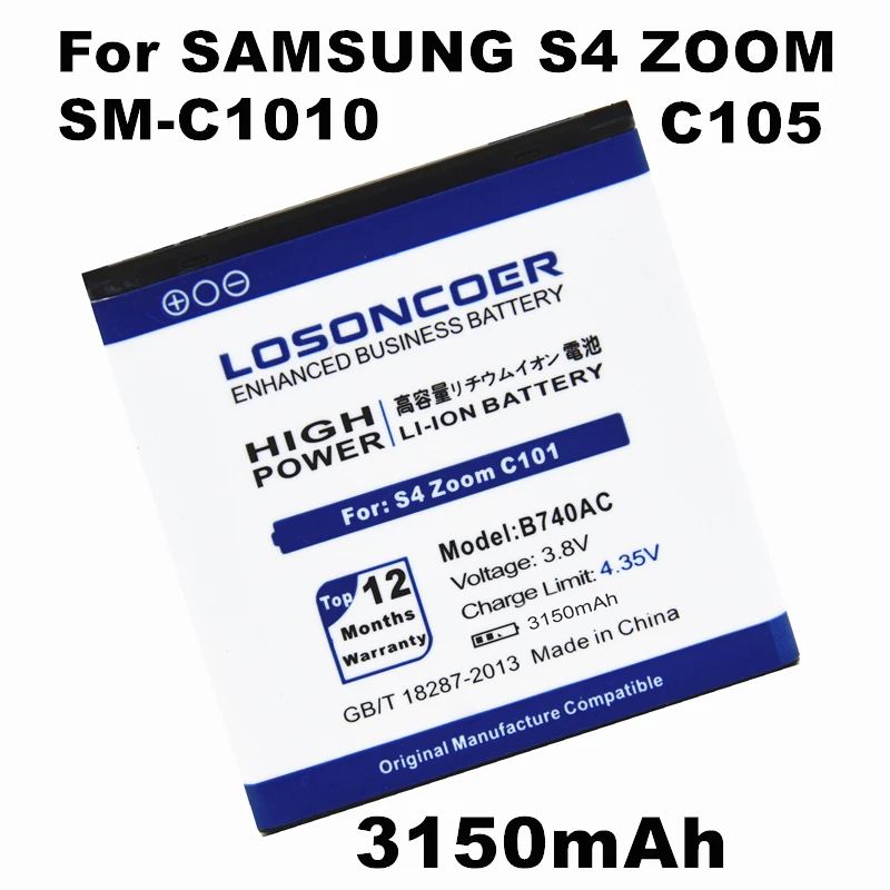 Losoncoer 3150 мА/ч B740AE B740AC Батарея для samsung Galaxy S4 зум SM-C1010 C105 NX3000 I939D S4zoom C1010 | Мобильные