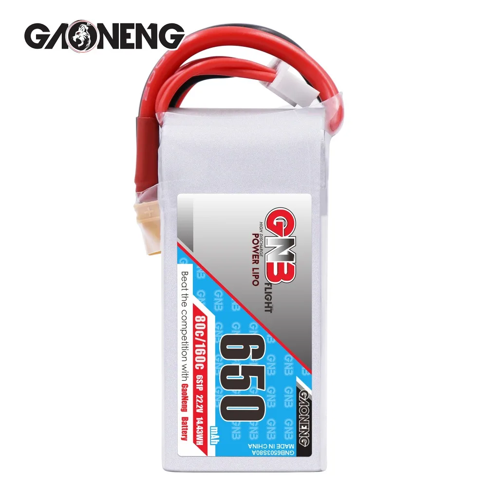 Gaoneng GNB 650mAh 22,2 V 6S 80C/160C Lipo батарея XT30 или XT60 разъем для FPV гоночный Дрон RC модели Мультикоптер рамка части