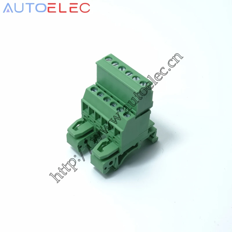 

10sets Pitch 5.08mm 6pin Screw Plug-in Terminal Blocks connector NS35mm Din Rail Mounting instead of NO: UMSTBVK2.5-6-G-5.08