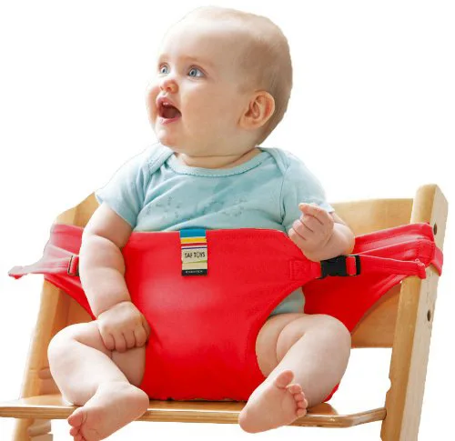 Ребенка обеденный стул пояс Портативный детское сиденье Обед Председатель Ремень Безопасности стульчик для кормления жгут детское кресло - Цвет: Красный