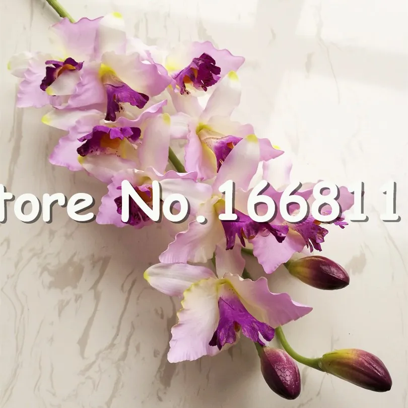 8 шт. искусственные орхидеи Cymbidium большого размера 9 головок Cattleya Hybrida цветы орхидеи для свадьбы центральные декоративные цветы