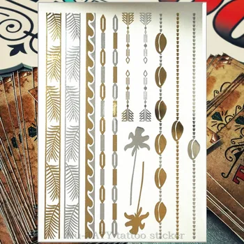 

Nu-TATY 24 style Temporary Tattoo Body Art, Large golden pea Designs, Flash Tattoo Sticker Waterproof 21*15cm