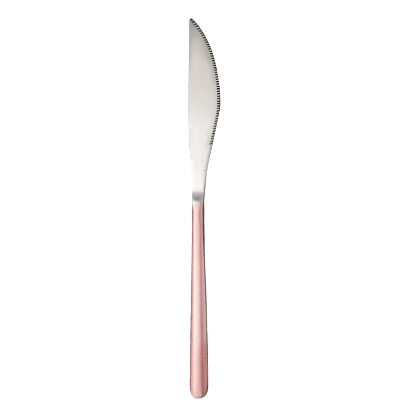pink knife sliver Набор посуды, набор столовых приборов для путешествий, походная посуда, многоразовый набор посуды с ложкой, вилкой, палочками для еды, соломинкой и переносным чехлом - Цвет: pink knife sliver