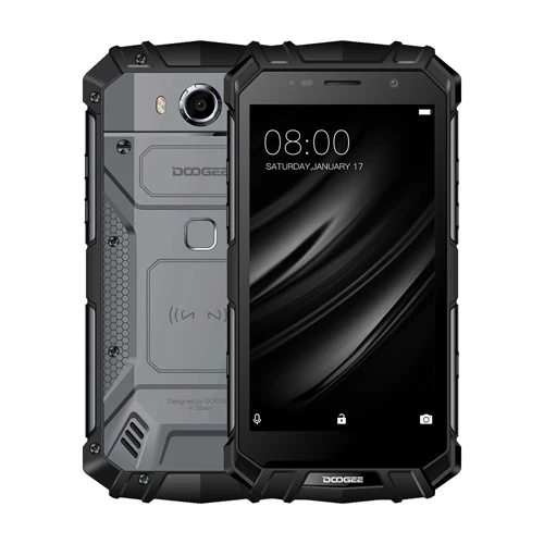 DOOGEE S60 Lite 5580 мАч 4 ГБ 32 ГБ Android 7,0 IP68 смартфон MTK6750T Восьмиядерный 16 МП беспроводной заряд лица ID OTG 4G мобильный телефон - Цвет: Black S60 Lite