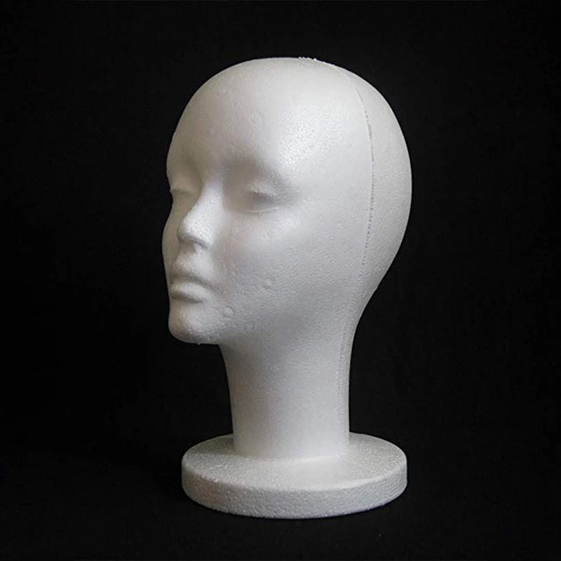 1 pc Practical Foam Female Mannequin Head Wigs Glasses Cap Display Holder Stand Model 53cmX26cm 1 pc Practical Foam Female Mannequin Head Wigs Glasses Cap Display Holder Stand Model 53cmX26cm