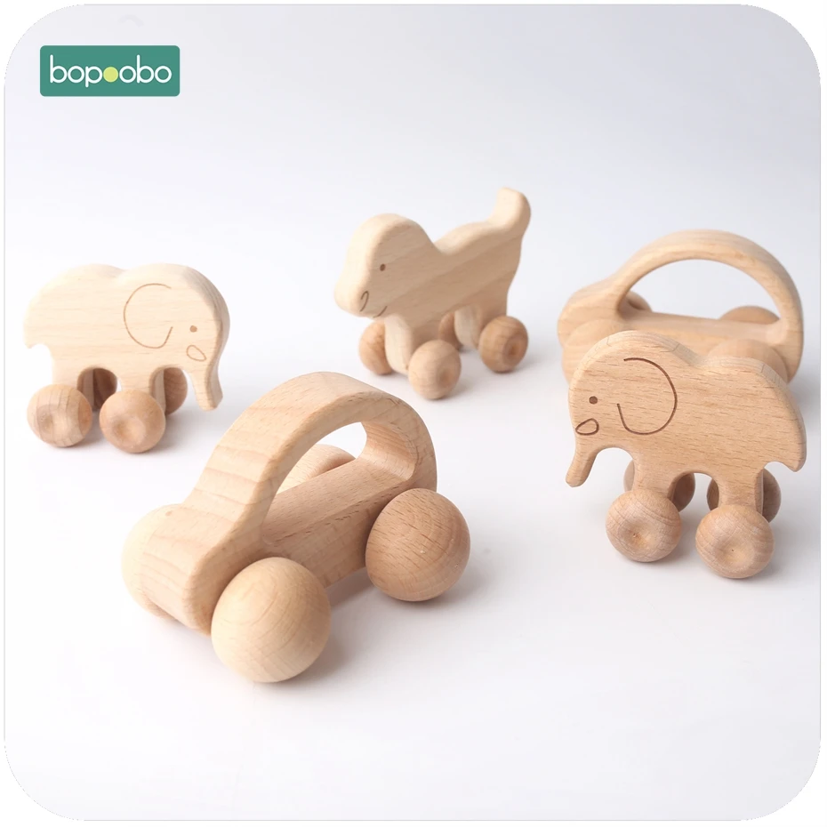 Bopoobo 1 шт. детские погремушки Монтессори игрушки для кормления из бука деревянные погремушки детские забавные и интересные игрушки для детей Прорезыватель зубов