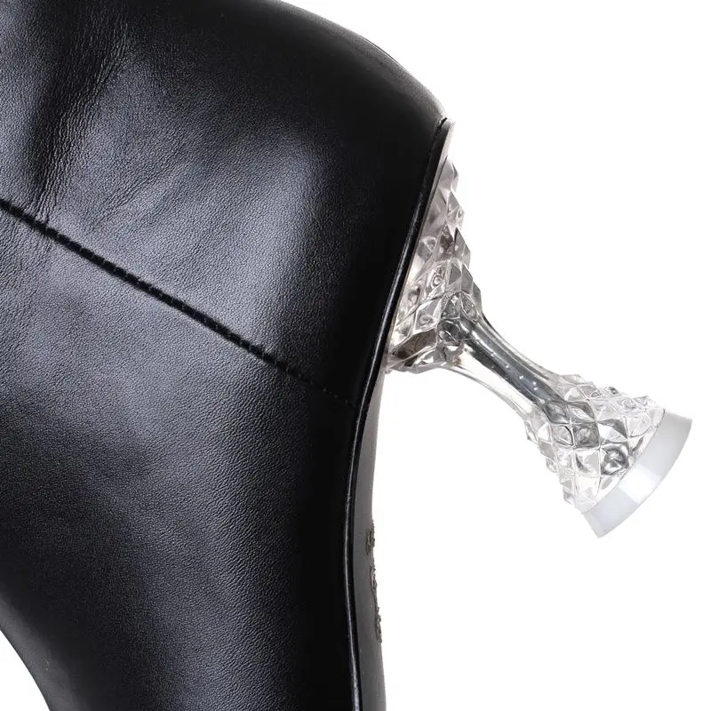 ALLBITEFO/модные пикантные ботильоны для женщин на высоком каблуке из натуральной кожи с квадратным носком; новые зимние женские ботинки; ботинки marin