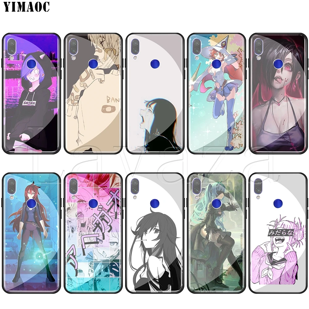 

Lavaza LEWD Japanese Anime Aesthetic Tempered glass TPU Case for Redmi Note 4X 5 6 6A 7 Pocophone F1