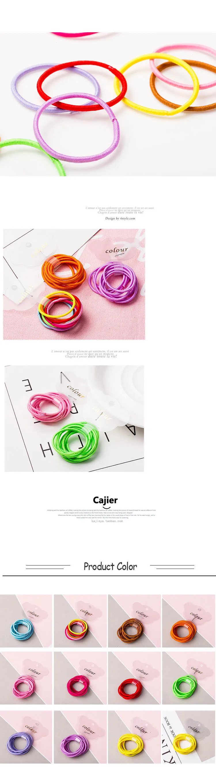 100pcslot Elastic bands Ponytail Holder Rubber Hair Elastic Accessories for Girls Women Multicolor Tie Gum 2017 Hot Sale (10)