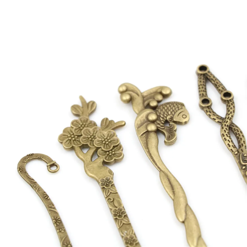 Vintage Beautiful Floral Plated Lines Vintage Metal Bookmarks Antique Silver Bronze Gift For Books Office School Supplies