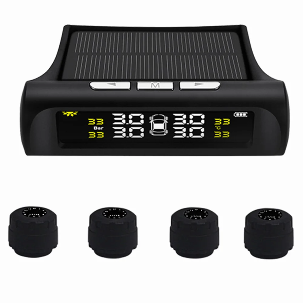 

New Solar/USB Tire Air Pressure Gauge Meter Set Digital LCD Display Car Wheel Tyre Diagnostic Tools CSL2018