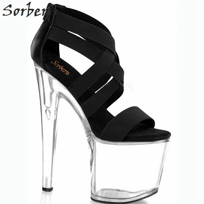 Cruz Zapatos Tacón Sandalias Plataforma Tamaño 12 Correas Mujer Mujeres Black Verano Alto Para Heel 8