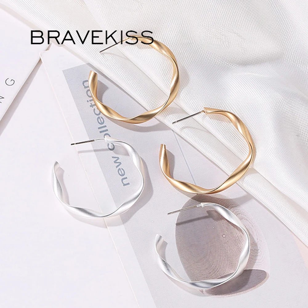 BRAVEKISS, Ретро стиль, серьги-кольца, сплав, необычные, круглые, модные серьги, аксессуары для женщин, повседневные/вечерние ювелирные изделия, новинка, bpe119