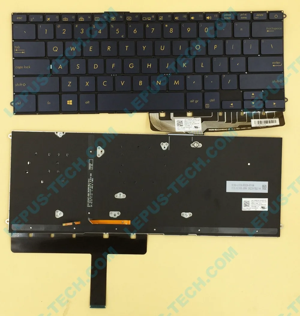 

US UI English keyboard for ASUS UX490UA UX490 with backlight blue 0KNB0-D632UI00